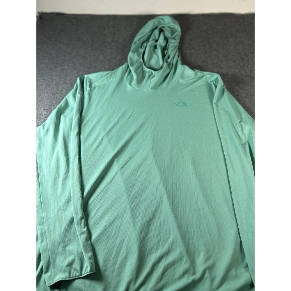 The North Face Men's Logo Hoodie T-Shirt XL Green Lightweight EUC